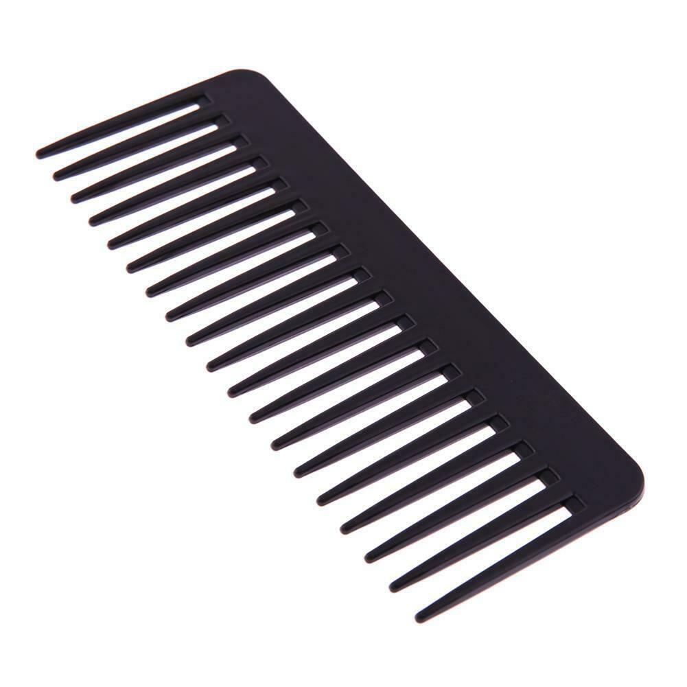 Black Plastic Wide Teeth Comb Wavy Hair Styling Detangling Wide Comb @