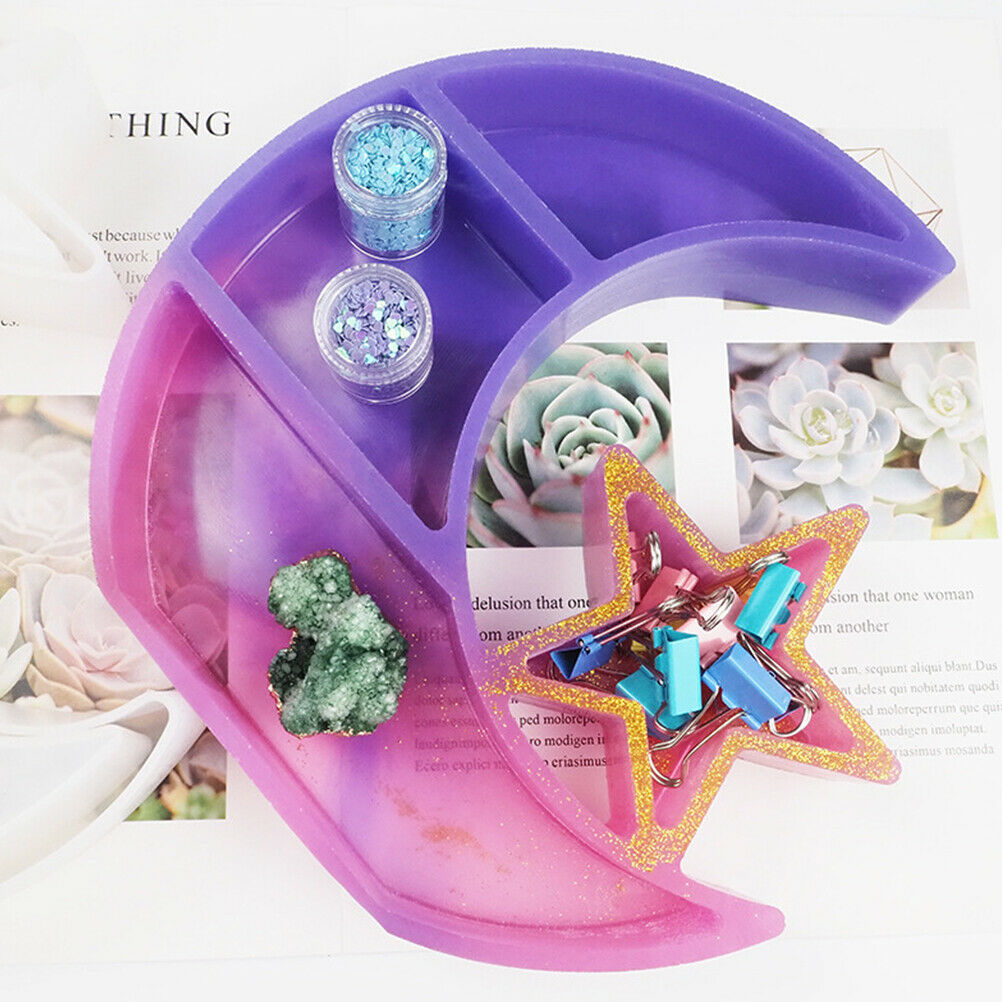 DIY Crystal Moon Plate Mold Epoxy ResinWaterproof Epoxy Silicone Casting Mold