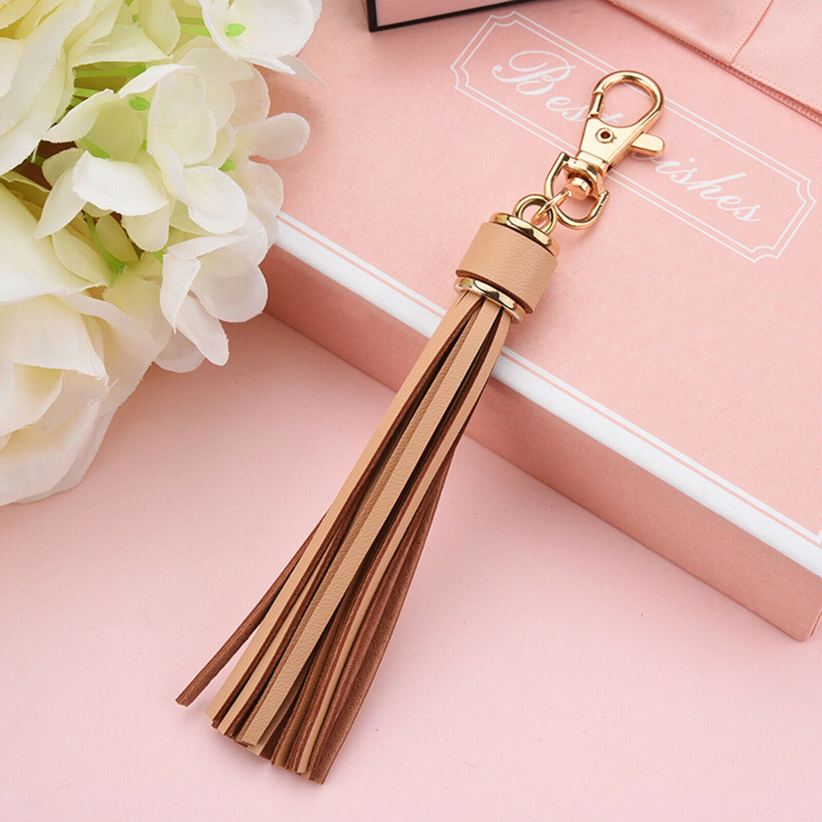 10Pcs Leather Tassels Keychain for Handbags Wallets Crafts Jewelry Making