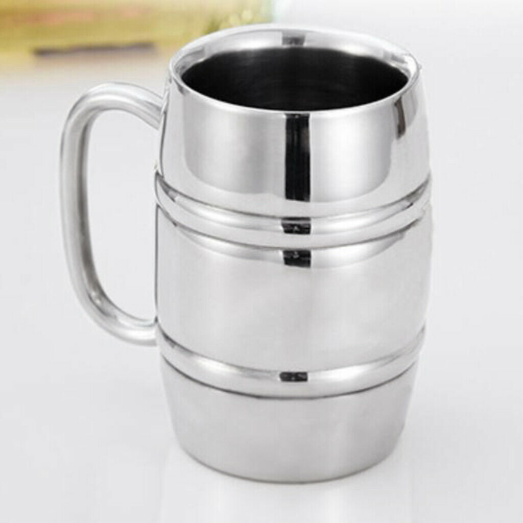 Stainless Steel Cup Mug Beer for Camping Picnic Hiking Office Decor 430ml-B