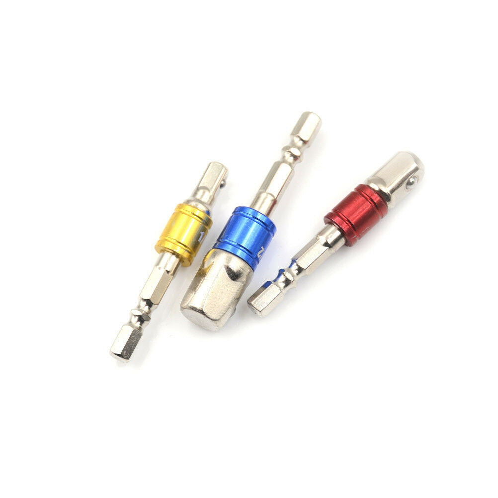 3Pcs Hex Square Nut Driver Drill Extension Bit Adapter Socket Wrench Adapter  SJ