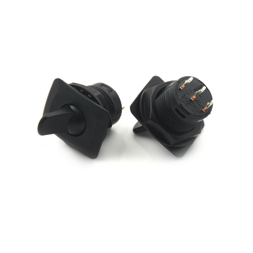2pcs R13-402 Black 3Pin 2Position Maintained SPDT Round Toggle Switch B WF