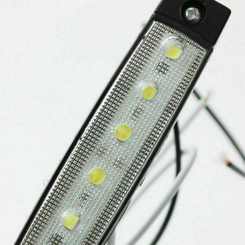10x White 6 LED Side Marker Lamp Clearance Trailer Light Indicator Truck 24V 12V