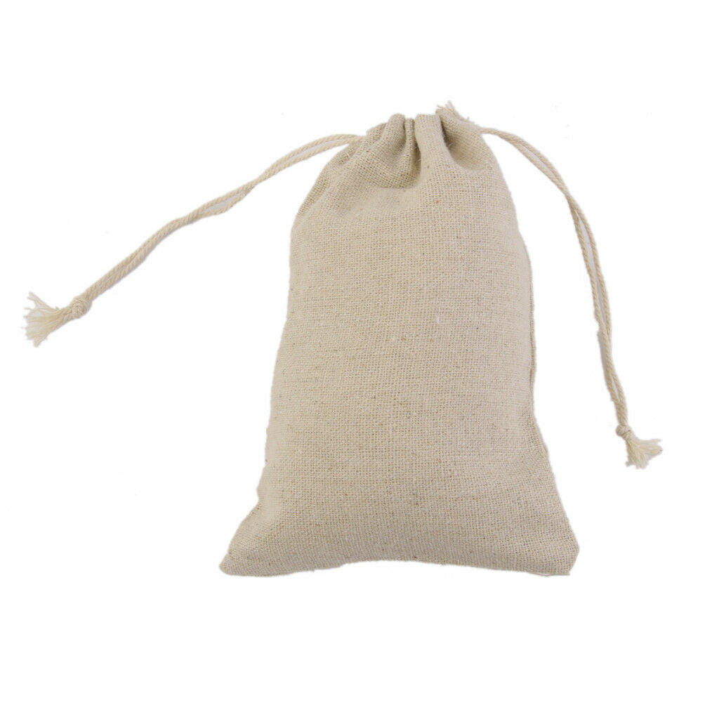 50x Strong Burlap Bags Jewelry Pouches for Wedding Party Favor Craft 10x14cm