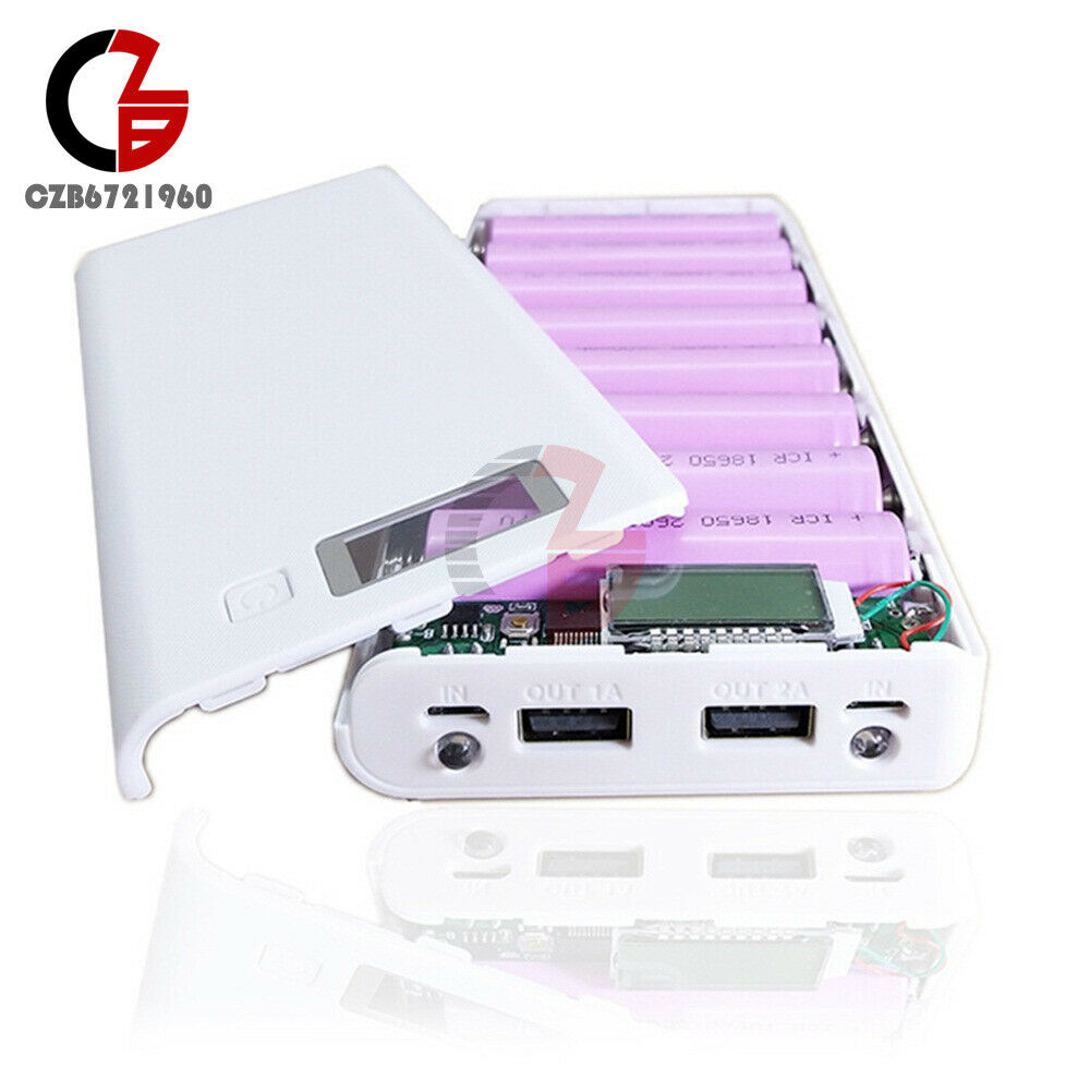 DC 5V 2 Port Battery Charger Portable USB Case Power Bank Charging Box For 18650
