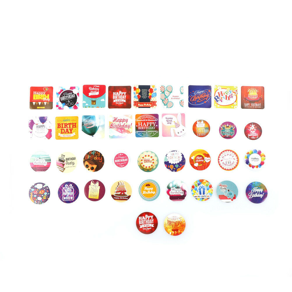 38 x Happy Birthday Paper Stickers Romantic Love For Diary Decor Scrapbook.l8