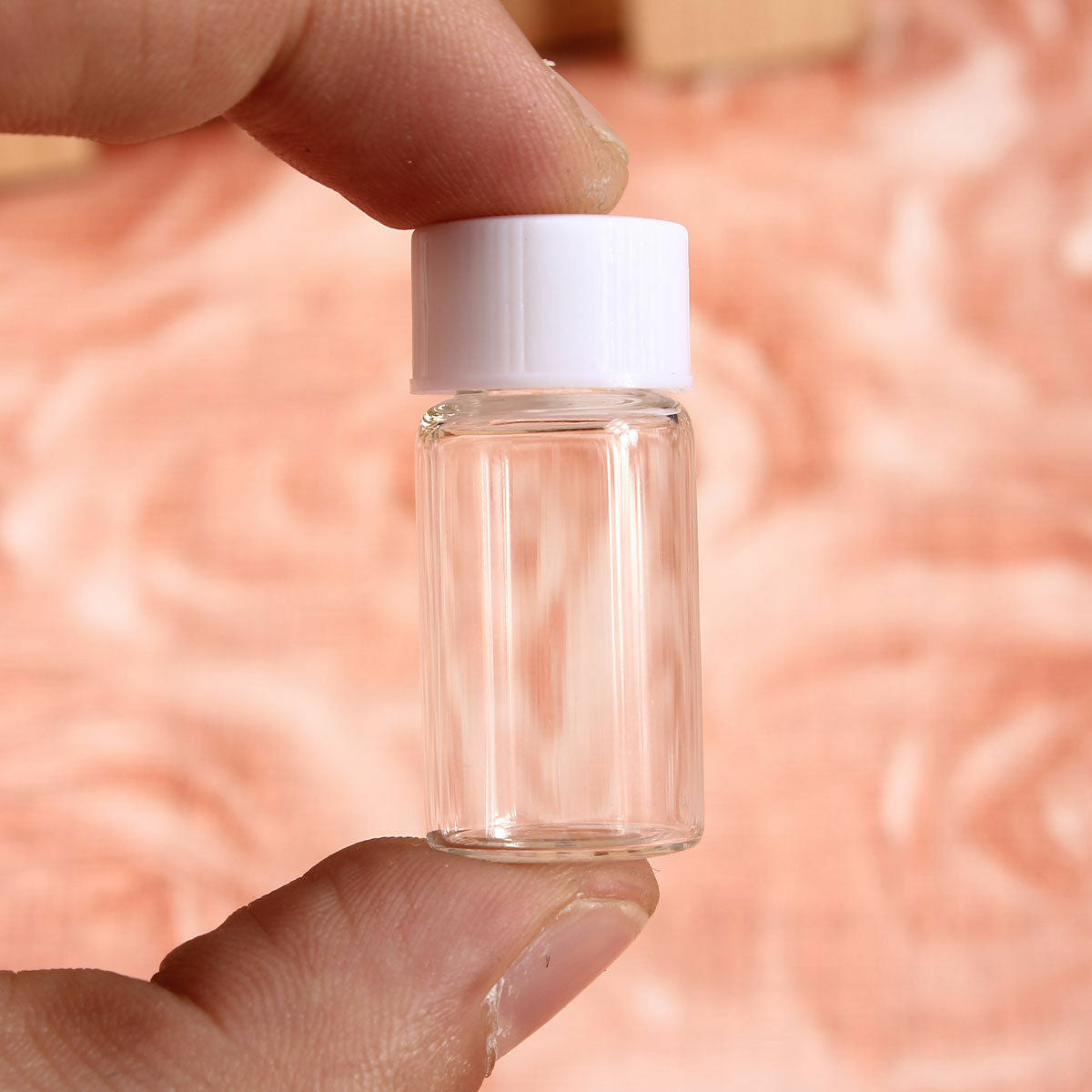 3ml Clear Glass Bottles with White Screw-on Lid Cap - Pack of 10