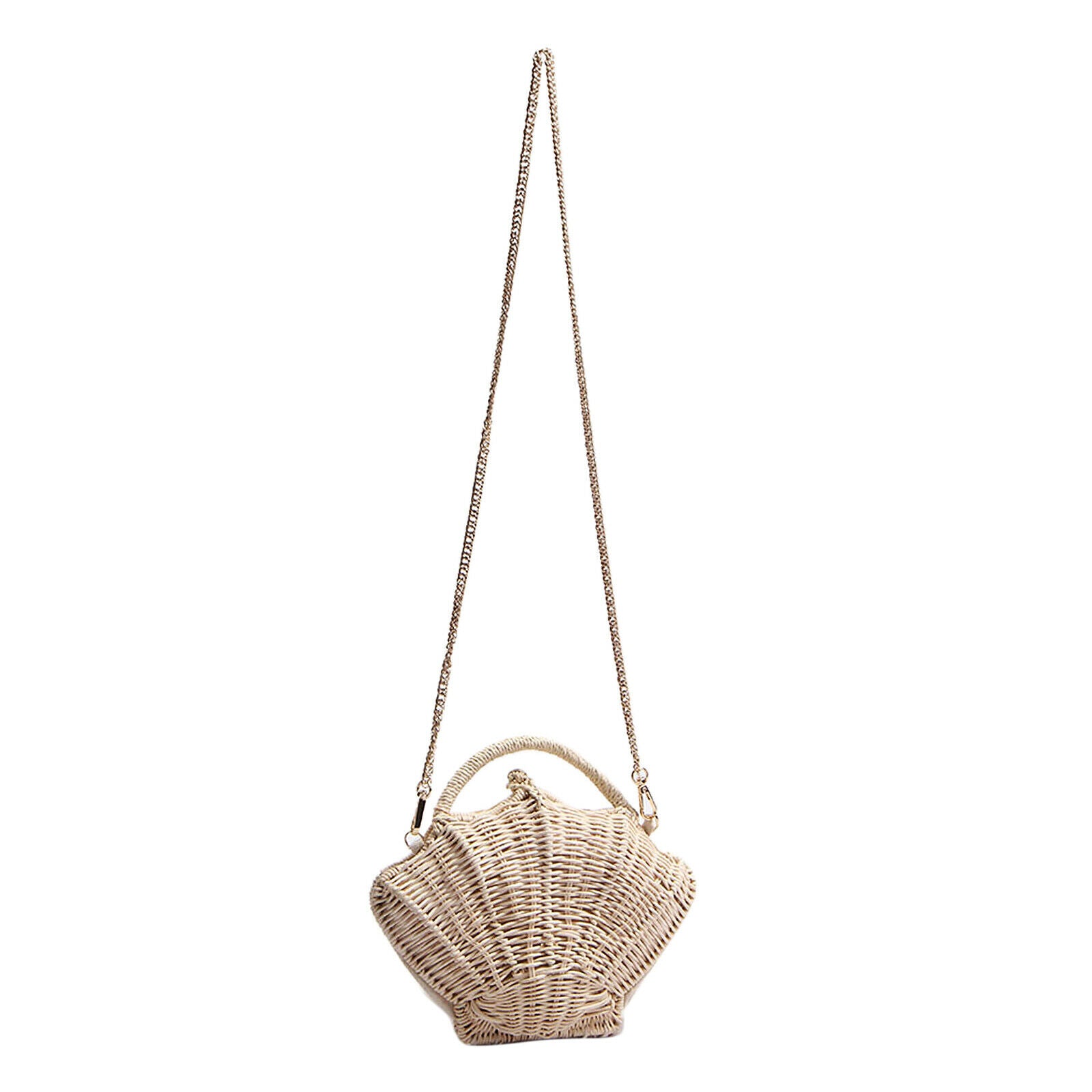 Shell-shaped Small Messenger Bag Summer Rattan Handbag Handwoven Woven Totes