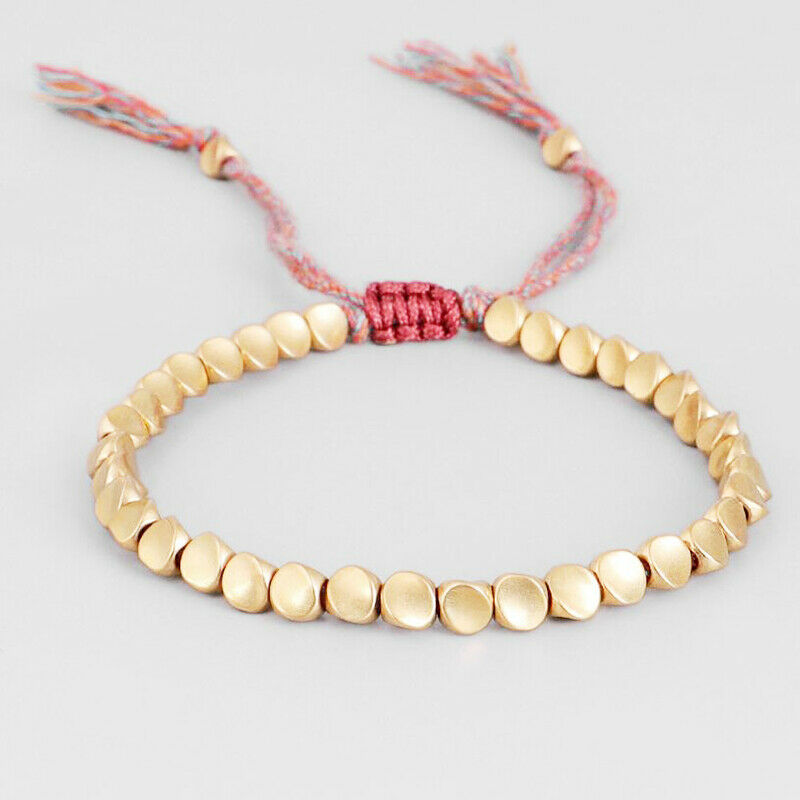 Tibetan Braided Knitting Copper Beads Lucky Rope Bracelet Bangle Unisex J.l8