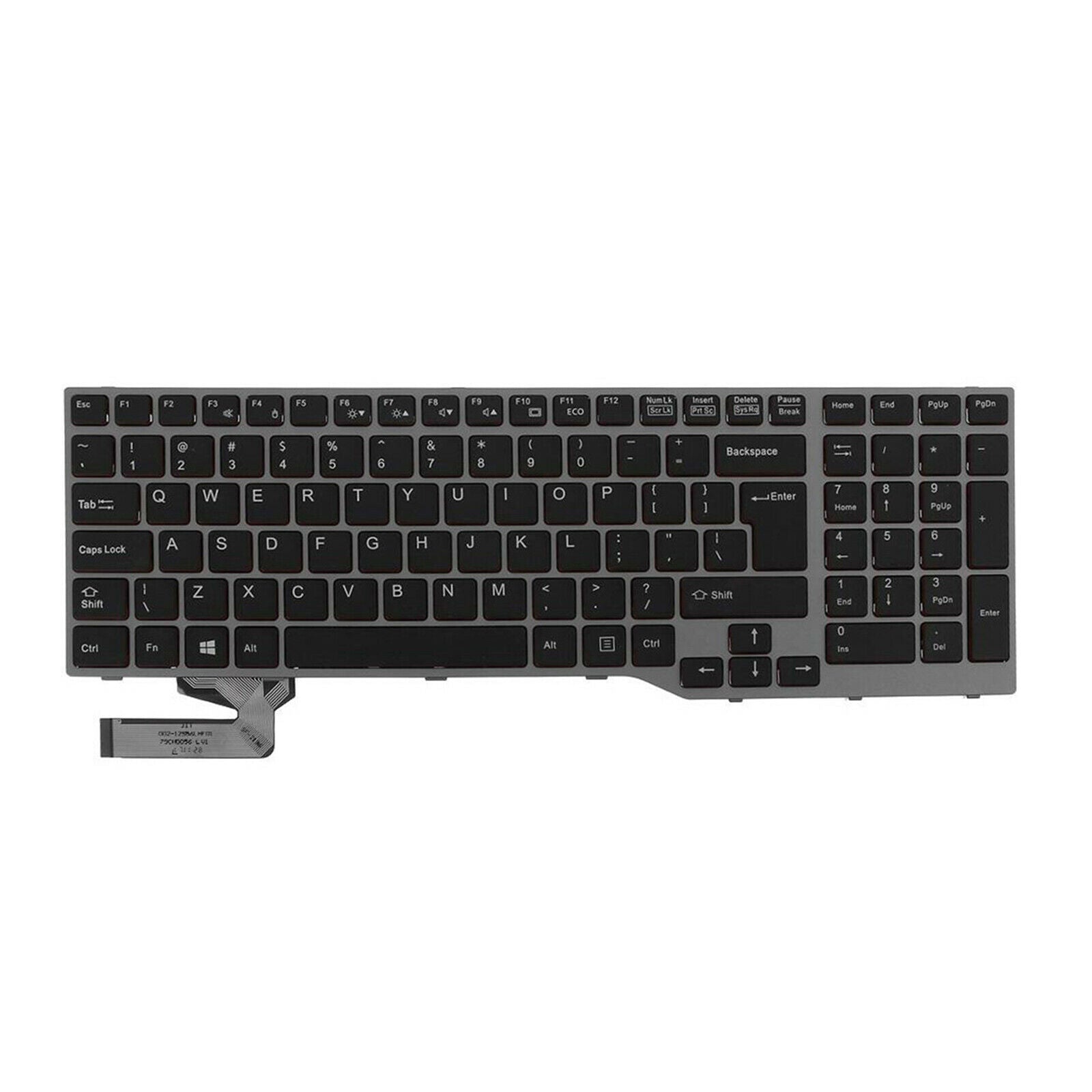 Laptop Keyboard Replacement Keyboard for Fujitsu Lifebook E753 E557 Black