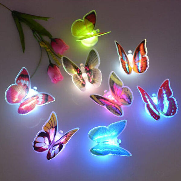 Romantic Colorful Changing Butterfly LED Night Light Lamp Home Decor Nightlights