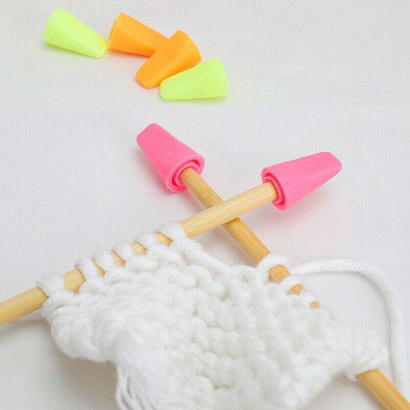 6pcs Knitting Needles Point Protectors Needle Tip Stopper Cover Accessori.l8