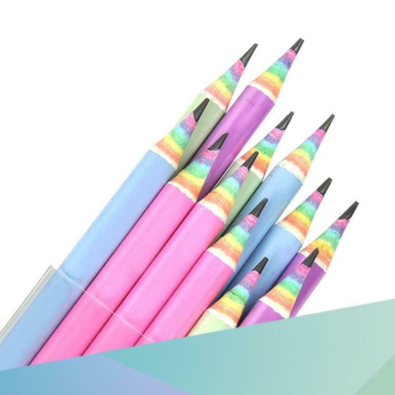 Set of 12 HB Pencils Rainbow HB Pencils for Class Rewards Student School Home