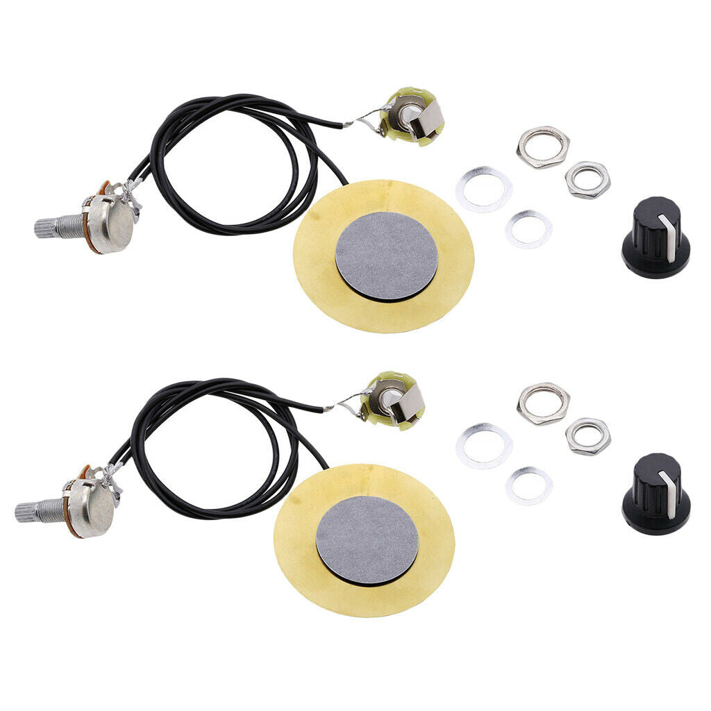2Pcs Piezo Microphone Pickup Transducer for Guitar Violin Banjo Replacements