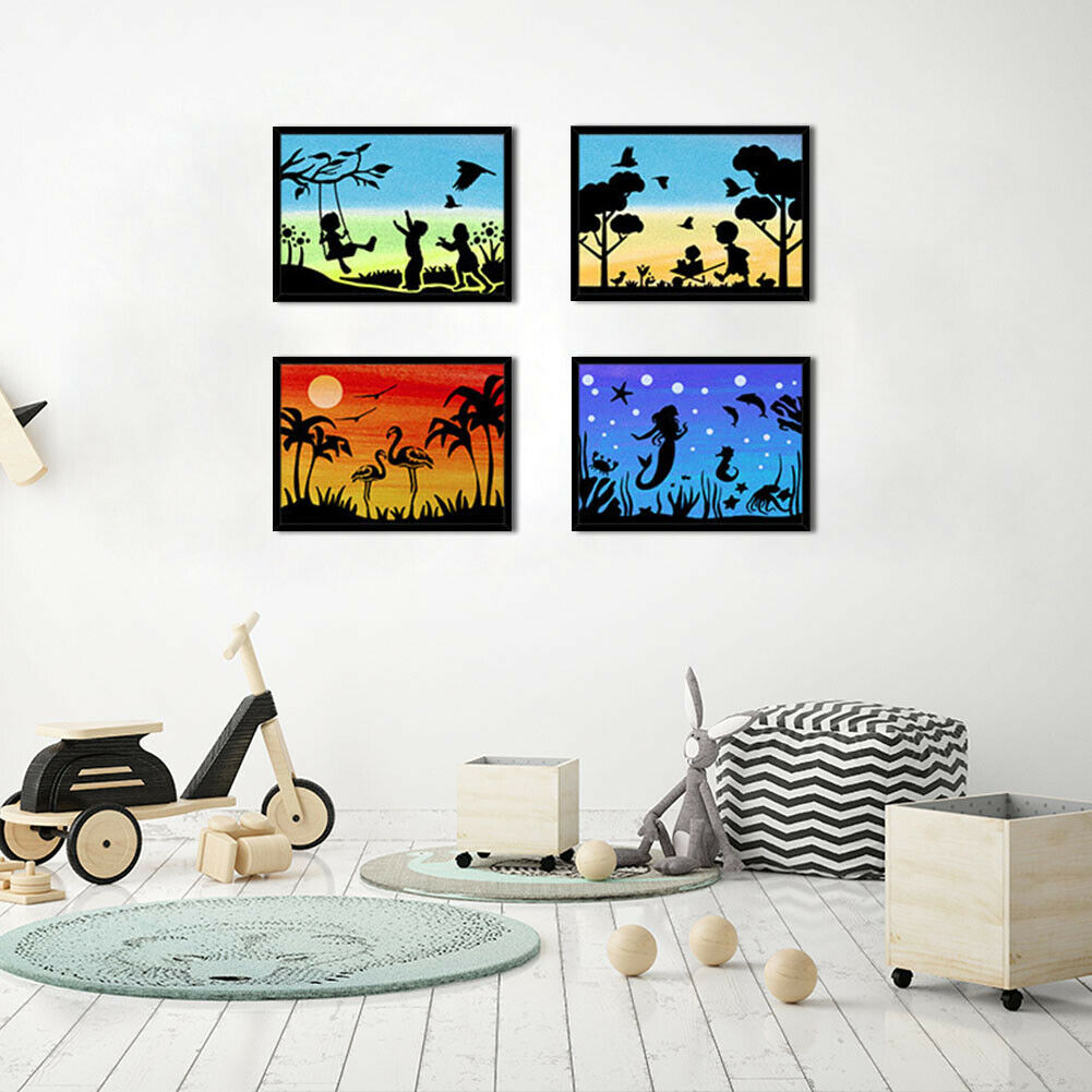 16pcs Silhouette Painting Template Stencils DIY Art Pattern Making Plate @