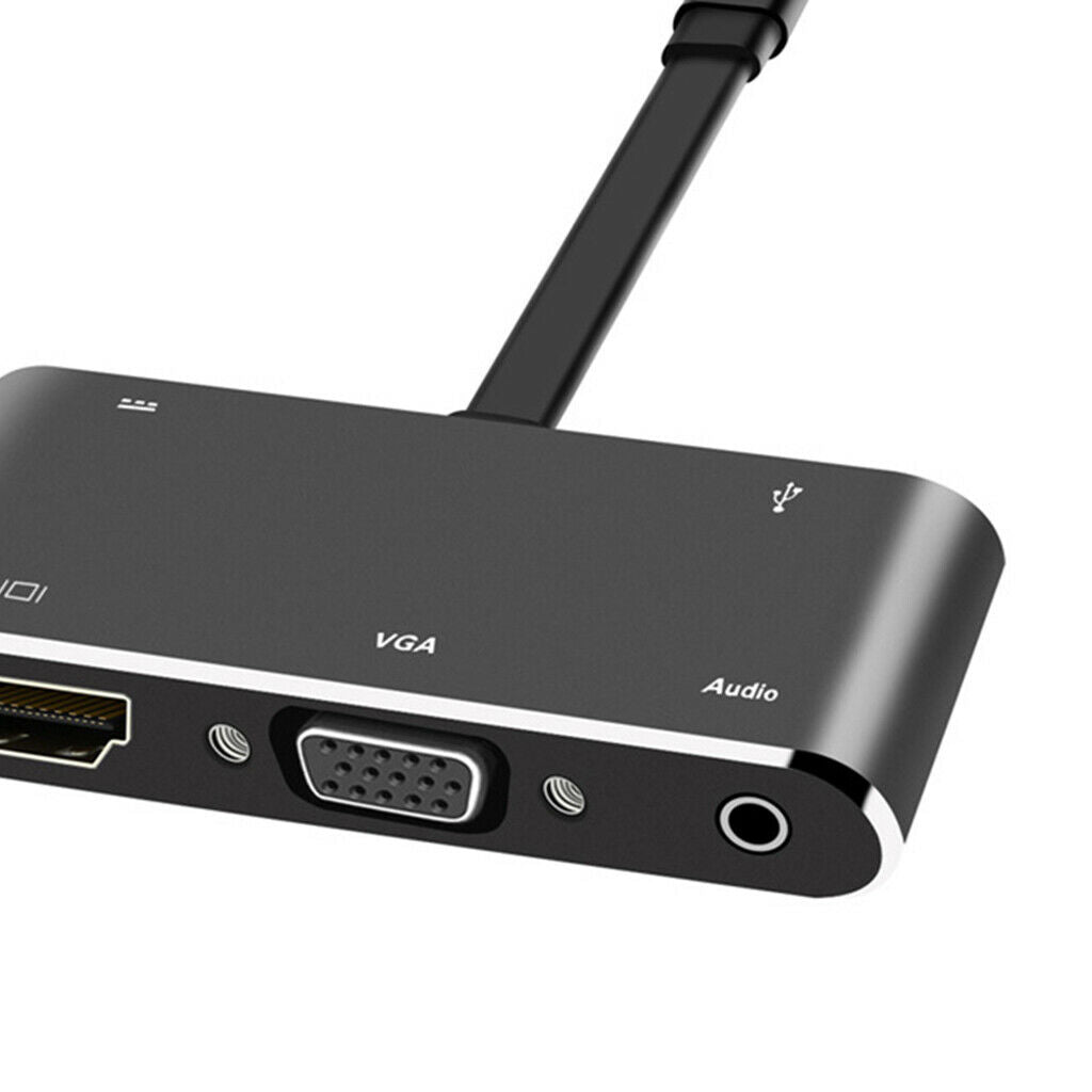 5 in 1 USB C HUB Type-C to 4K HDMI VGA 3.5mm Audio USB-C PD Adapter
