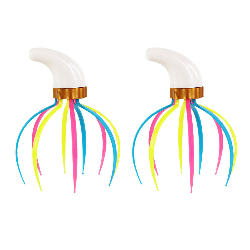 Pack of 2 9 Heads Manual Head Massager Scratcher for Stress Relief Soothing