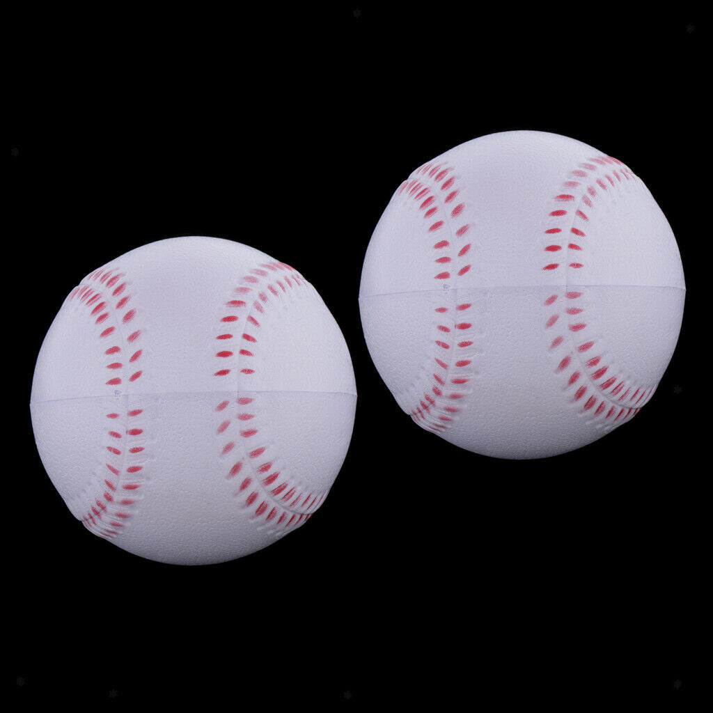 2Pcs 9cm Baseball Ball PU Foam Filled Elastic Softball Rounders Training Balls