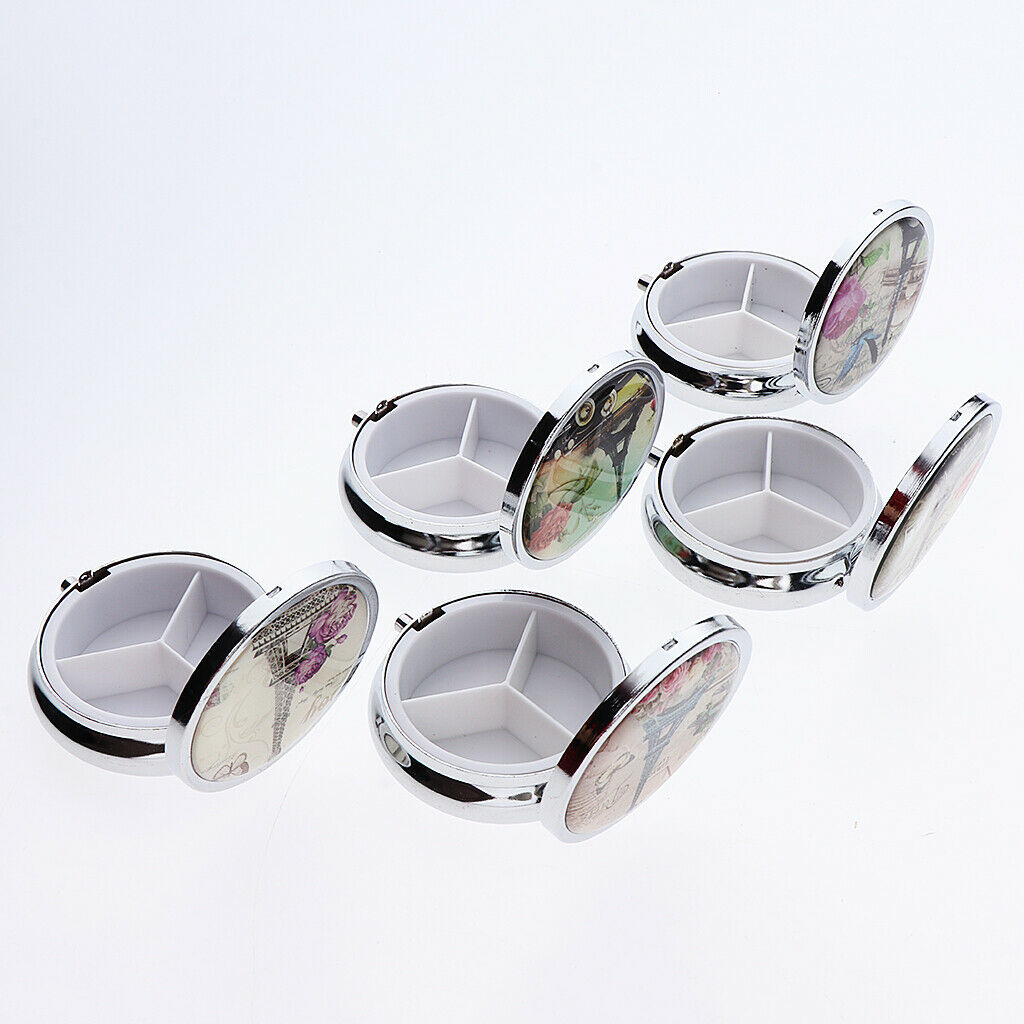3 Compartments Pill Organizer Case Cute Pill Box for Purse Travel Camping hiking