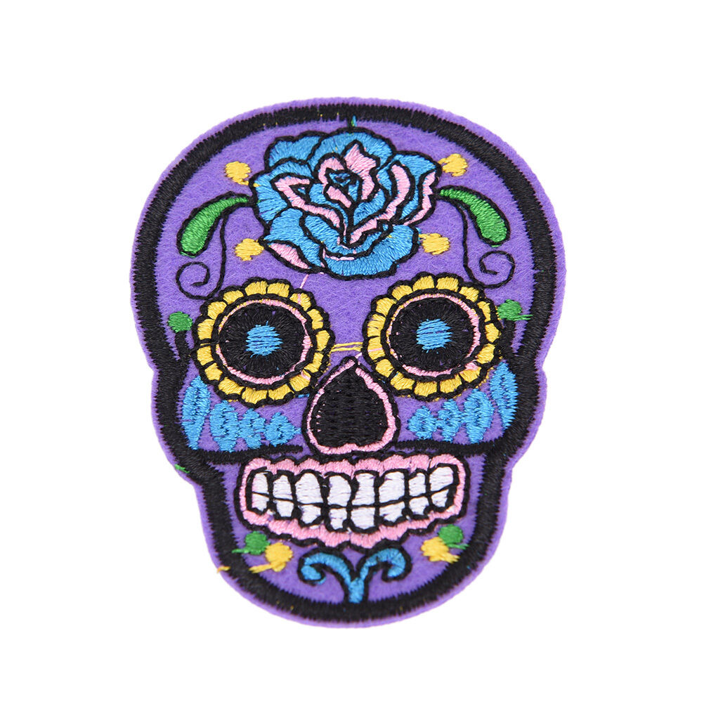 8Pcs iron on patches for clothes sew-on embroidered patch applique rose sk.l8