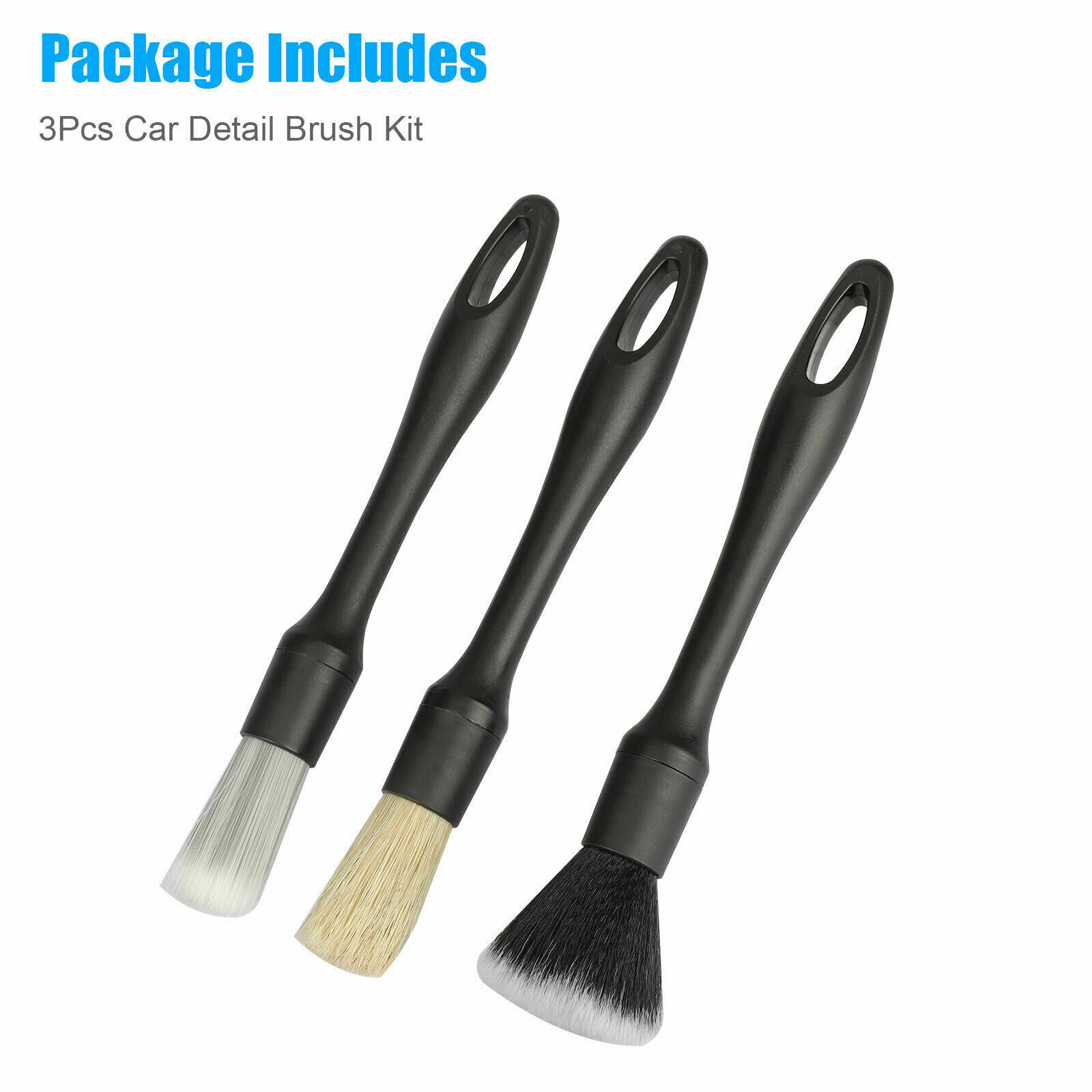 Car Detailing Brush Wash Auto Boar Hair Cleaning Kit Engine for Wheel Clean Set