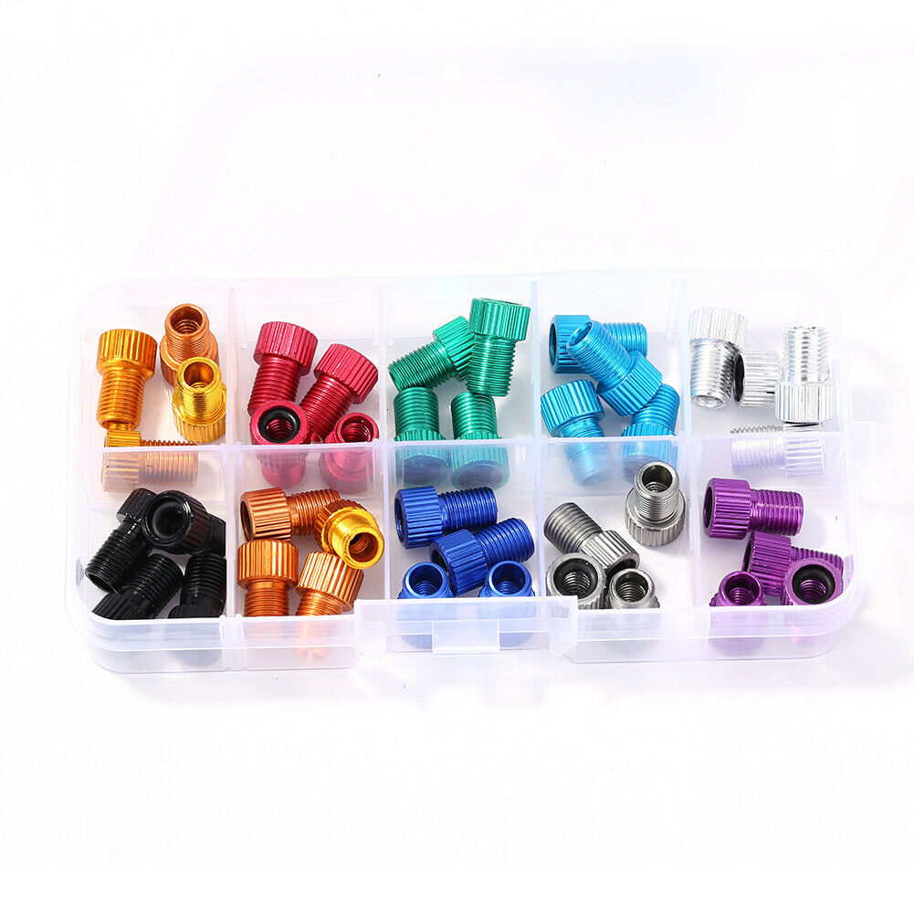 40pcs Bicycle Valve Adapters MTB Road Bike Presta to Schrader Valve Adapter @