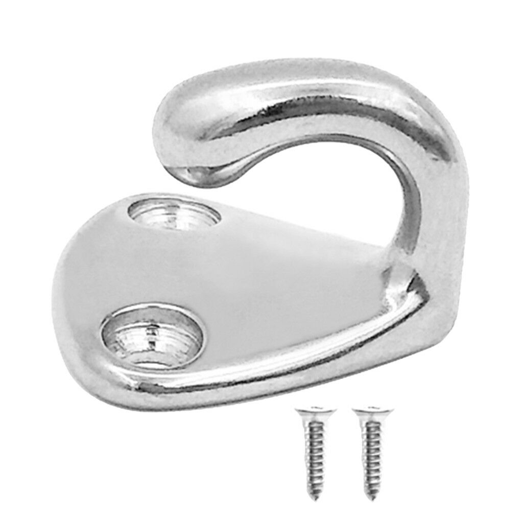 6pcs Grade 316 Stainless Steel Boat Hook Coat & Hat Hook Wall Mounted