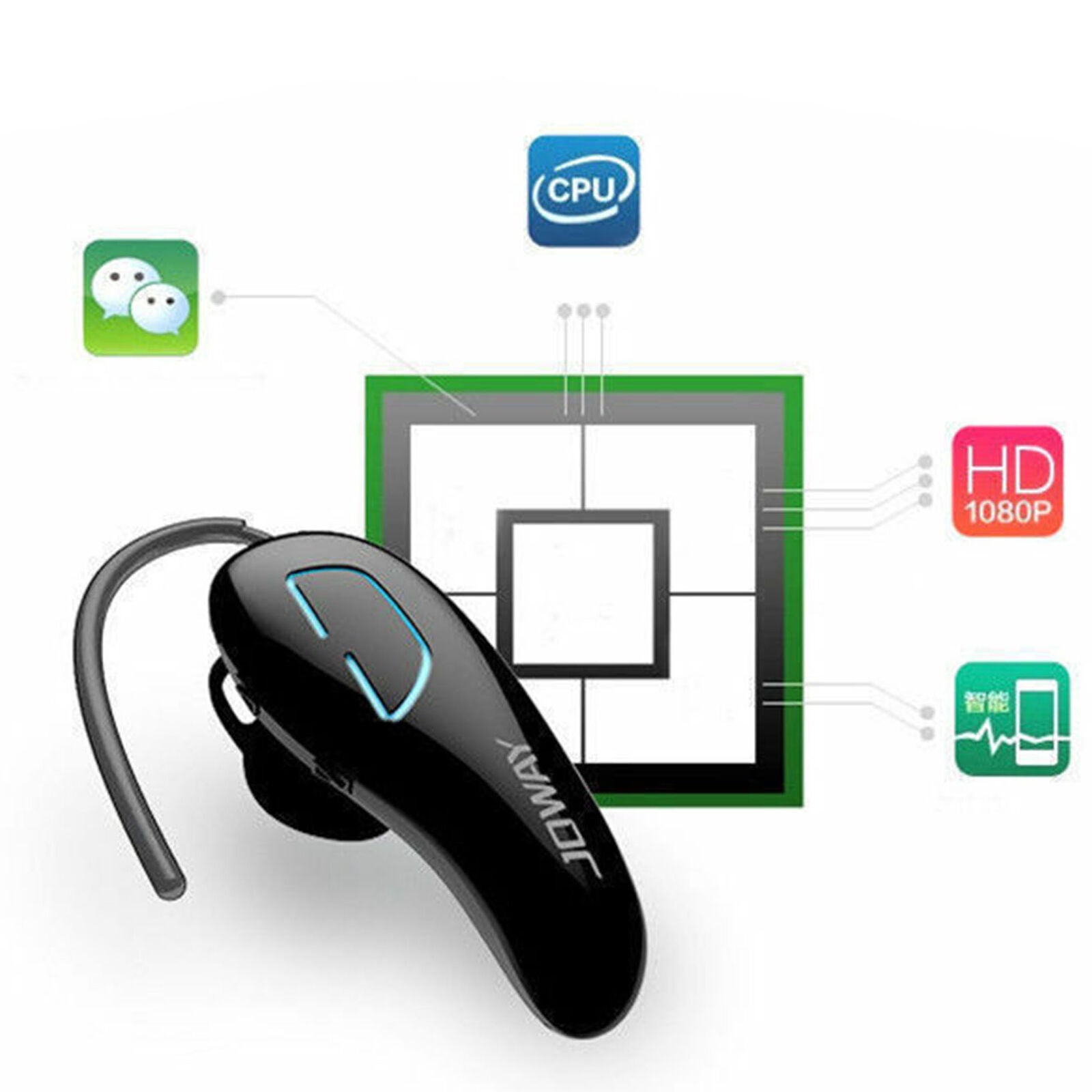 Wireless Bluetooth Noise Cancelling Trucker Headset Earpiece For Driving