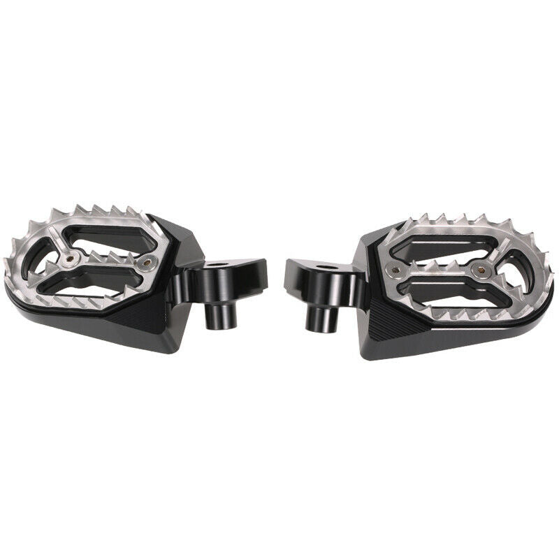 2PCS Motorcycle Pedal Non-slip Rear Foot Pegs Stainless steel Shark tooth Style