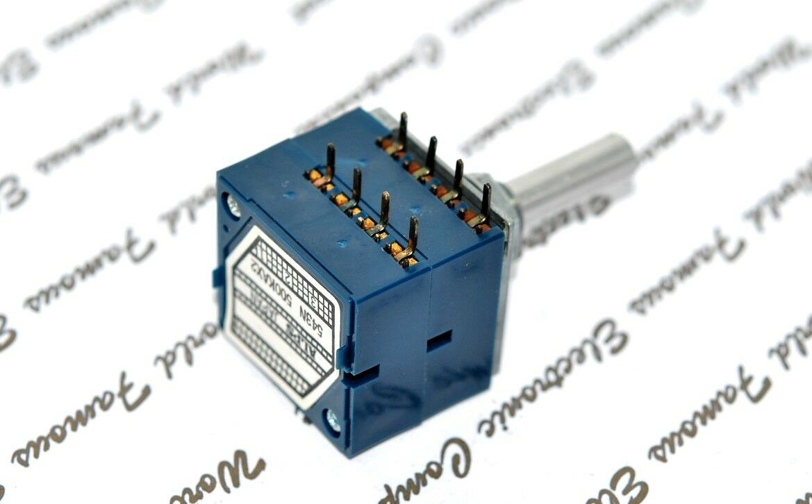 1pcs- ALPS RK27 500KA 500K Volume Dual Potentiometer Round - JAPAN RK27112A00A40