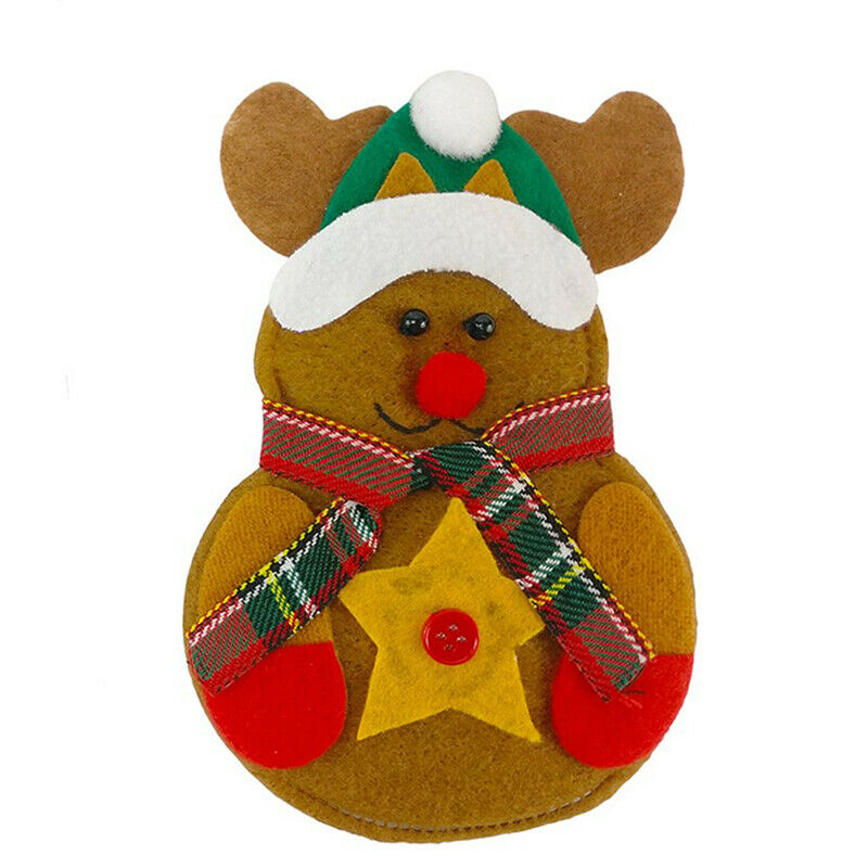 8pcs Christmas Decorations Snowman Kitchen Tableware Holder bag Xmas orna.l8