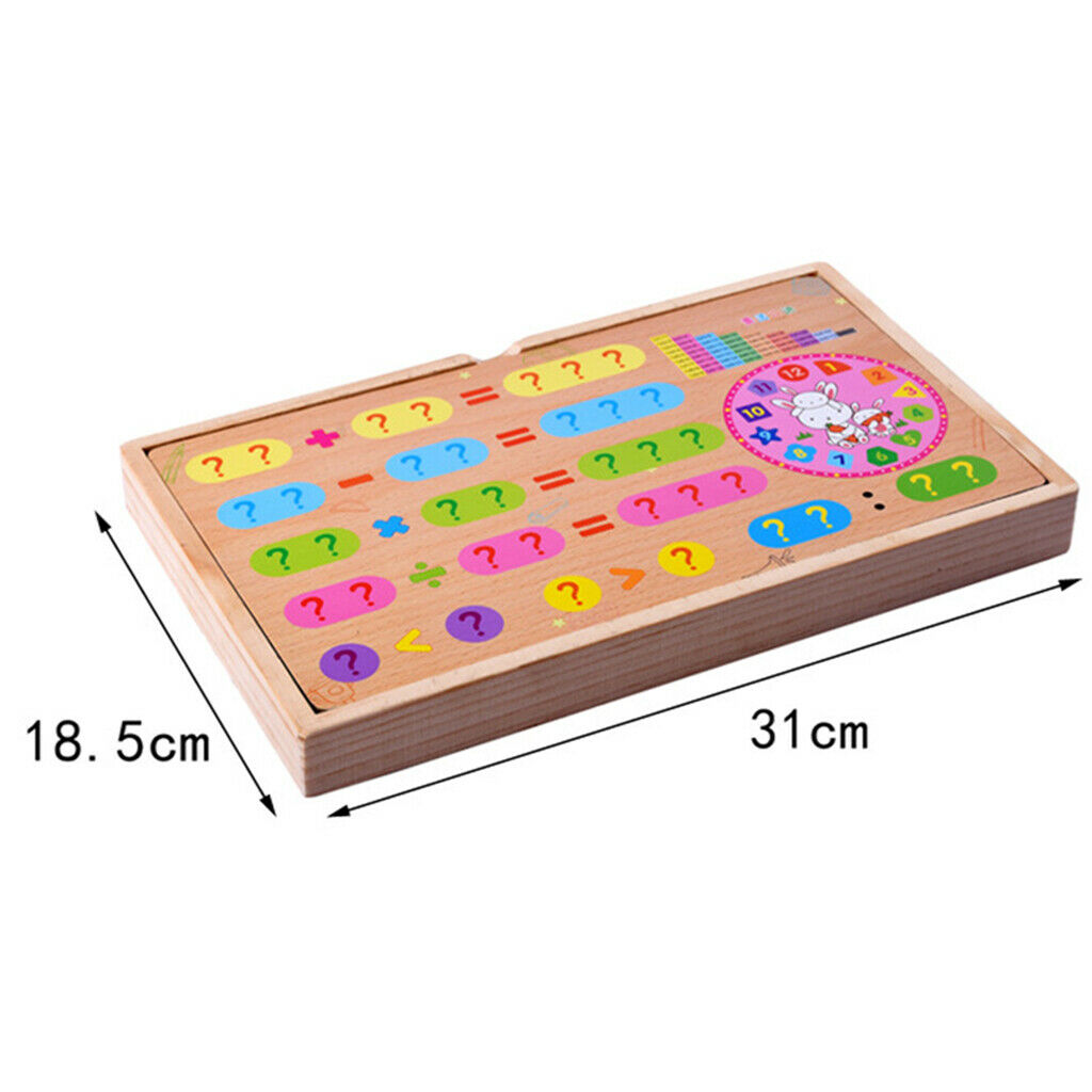 Counting Sticks Wood Montessori Card Math Learning Kids Tangram Toys Write