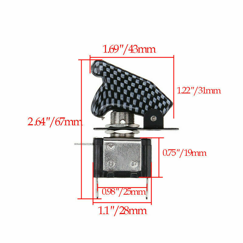 1x Car Racing LED Toggle Ignition Switch Panel Engine Start Push Button DC 12V