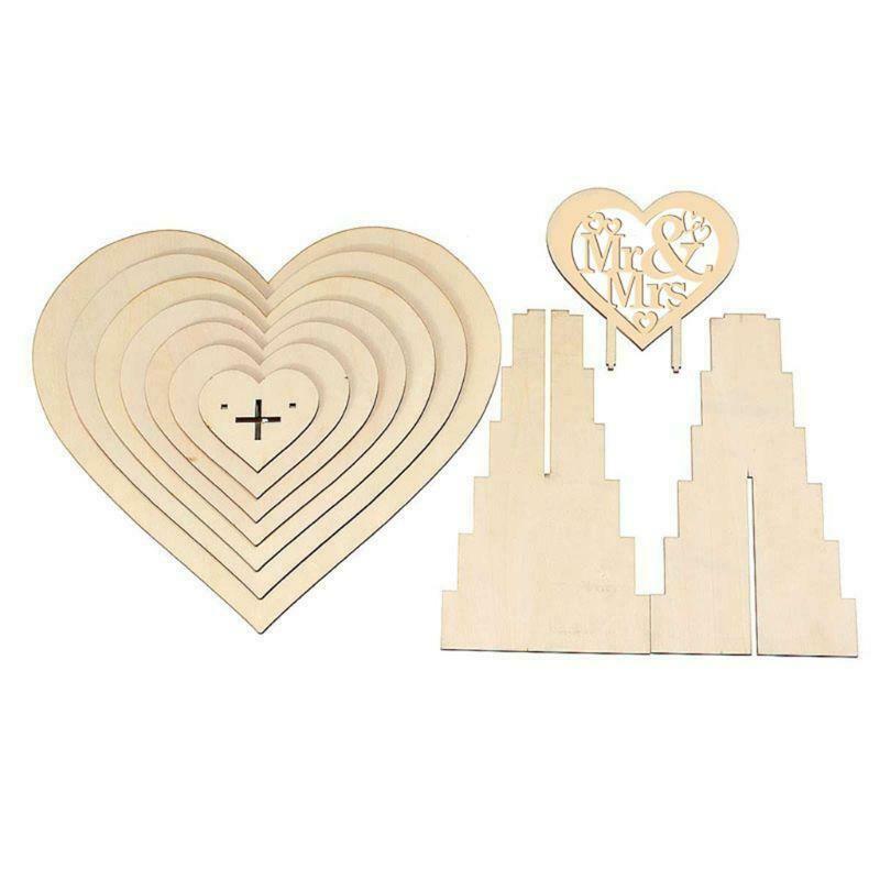 Mr & Mrs Wooden Chocolate Candy Heart Wedding Centrepiece Display Stand Holder