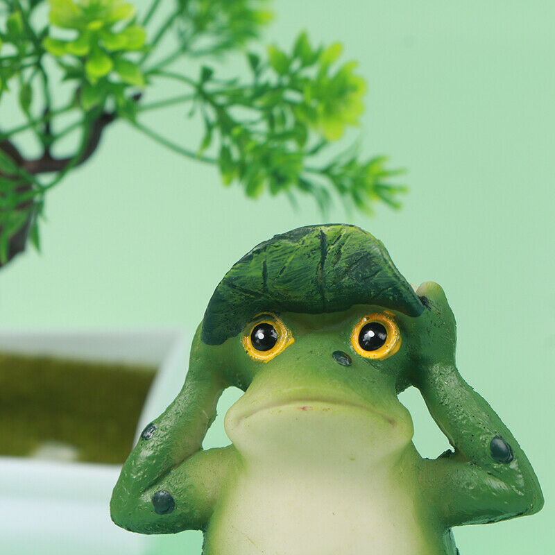 5 Inch Frogs Garden Statues Frogs Sitting On Stone Sculptures Stone Ornam.l8