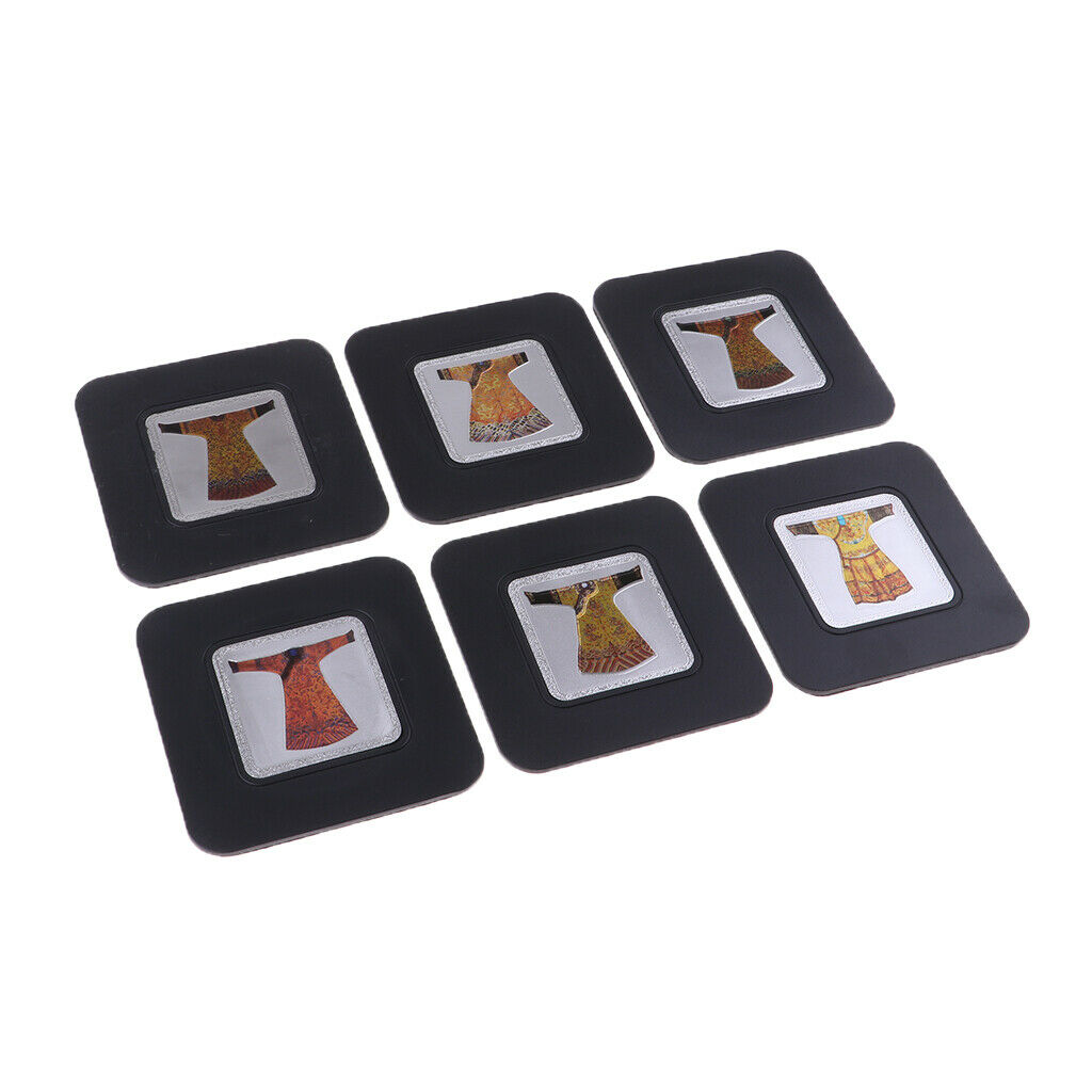 1 Set 9x9cm Creative Chinese Style Element Insulated Silicone Coasters Style 2