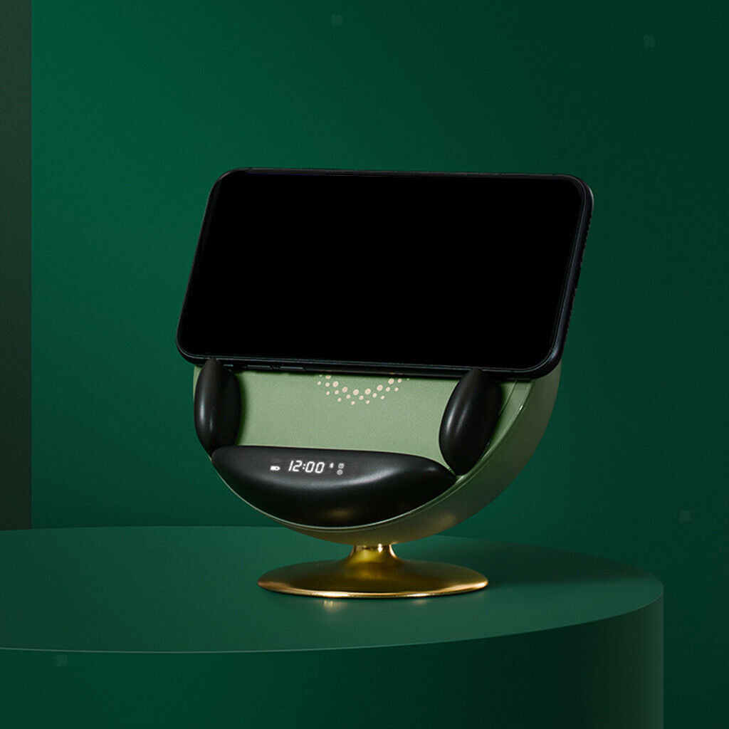 Alarm Clock Bluetooth Speaker Desktop Wireless Bedroom Charger Phone Bracket