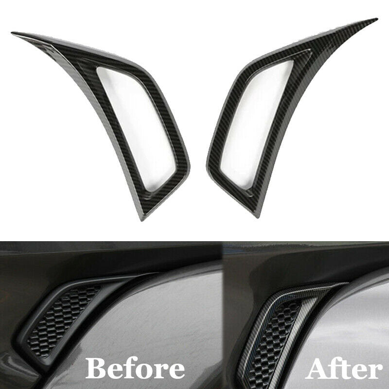 Carbon fiber Style Car Leaf Plate Air Inlet Cover Trim For Jeep Wrangler JL 2018