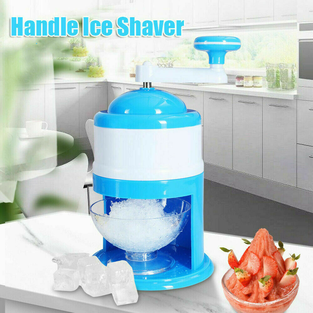Portable Crank Ice Crusher Shaver Block Shaving Machine Manual Snow Cone Shaved