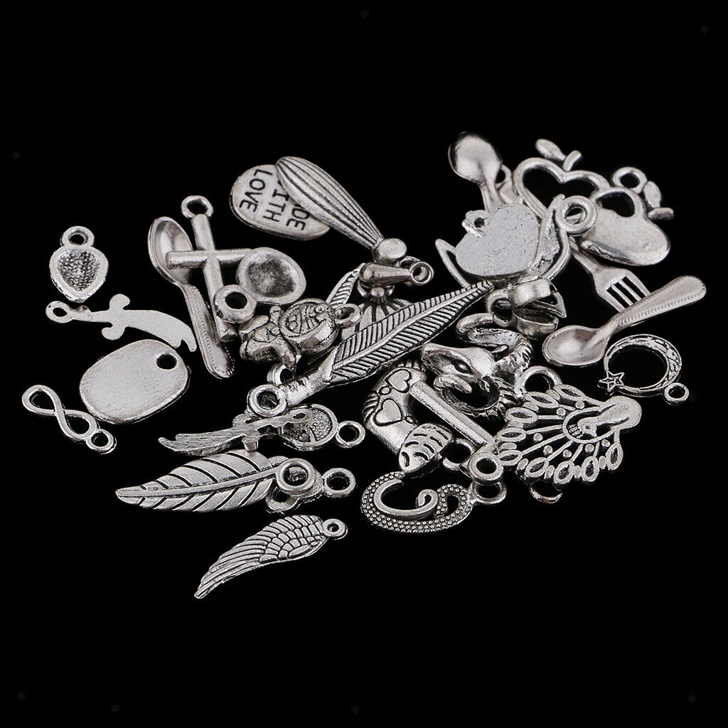 100pcs Alloy Charms Pendants Findings for DIY Kids Children Hair Accessories