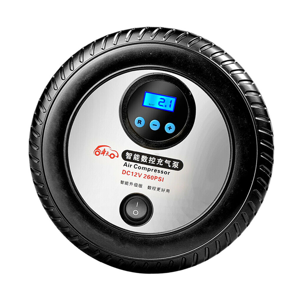 Portable Digital Tire Inflator 260PSI Shut Off LED Light Car Cigarette