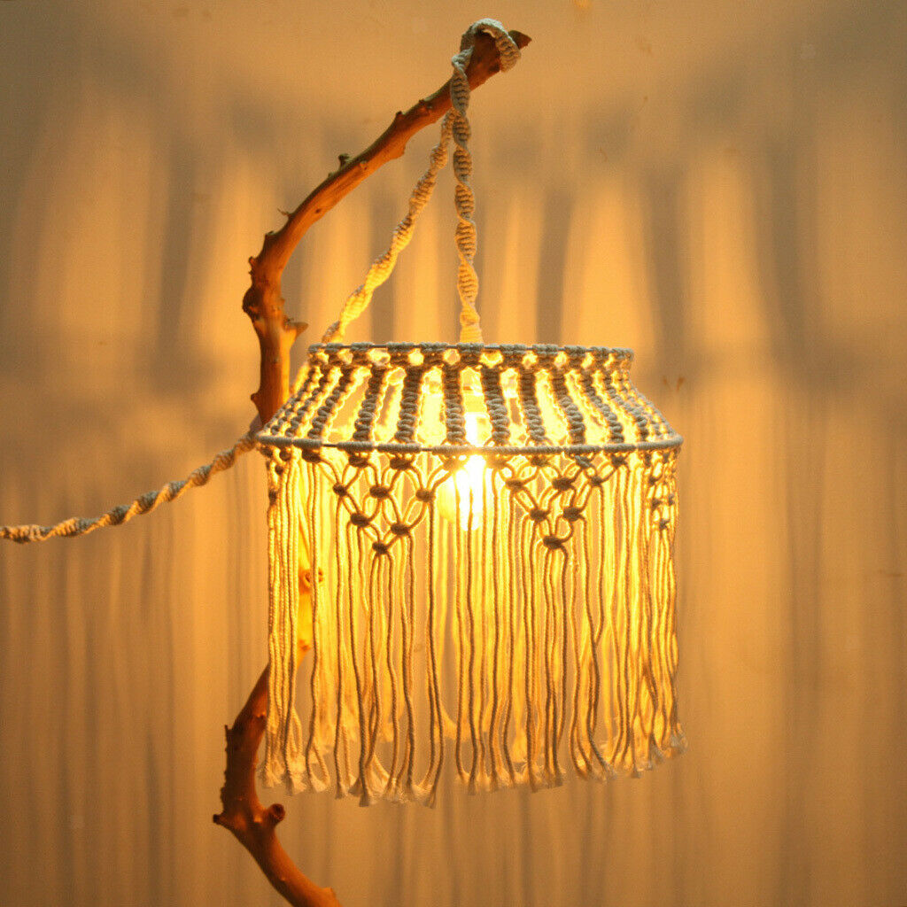 Macrame Lampshade Tapestry Chandelier Ceiling Pendants Light Shade for Decor