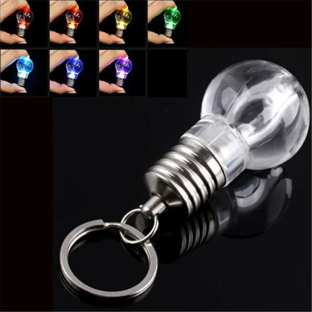 Cute Mini Colorful LED Flashlight Light Bulb Lamp Keychain Key Ring Lamp Torch