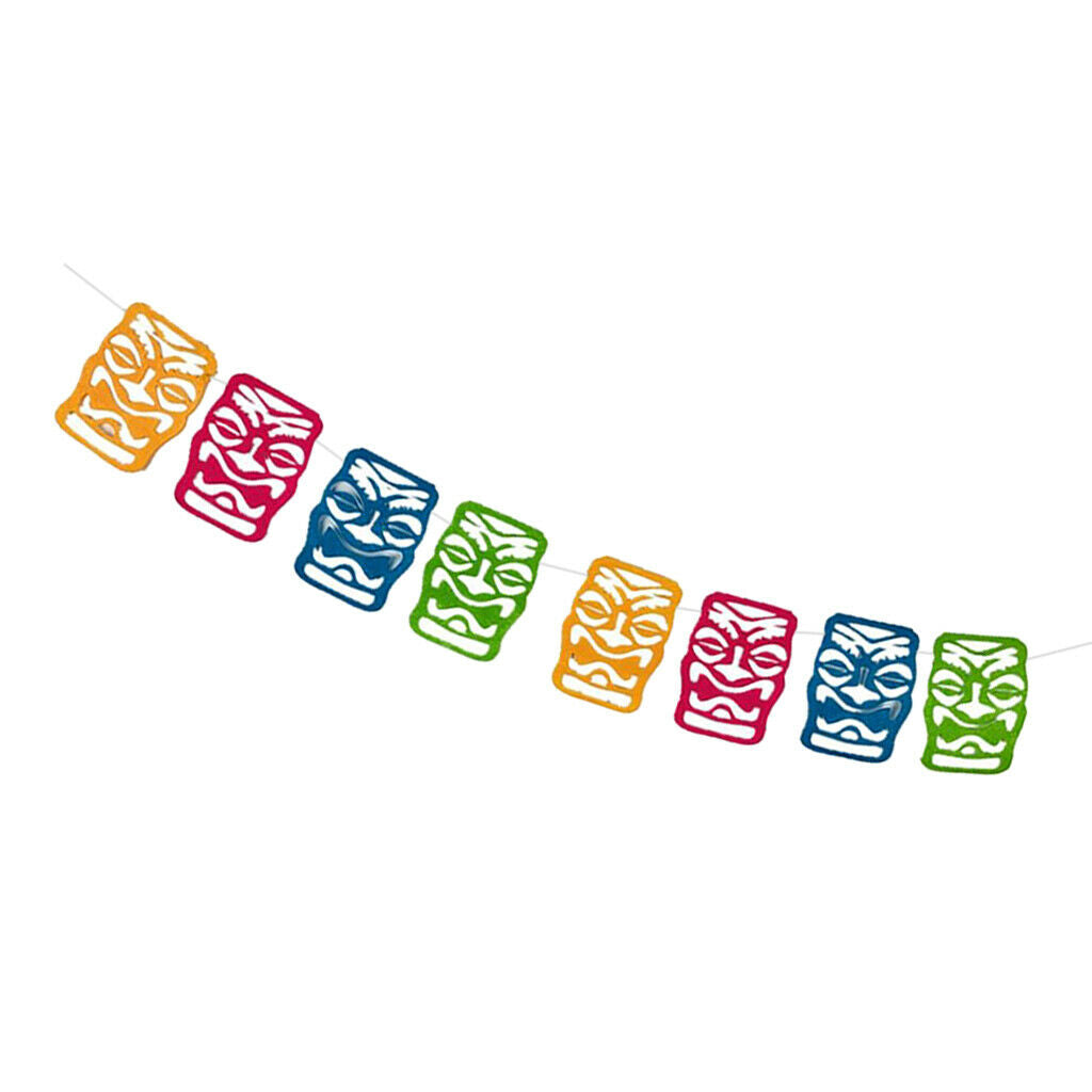 Tropical Flag Bunting Felt Banner Backdrop Garland Party Decoration Favor