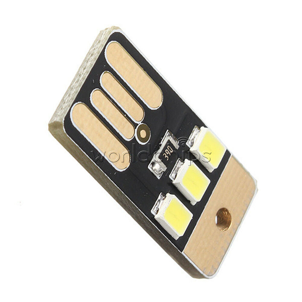 10Pcs Mini LED Night Light Card Lamp Bulb Led Keychain Portable USB Power Black