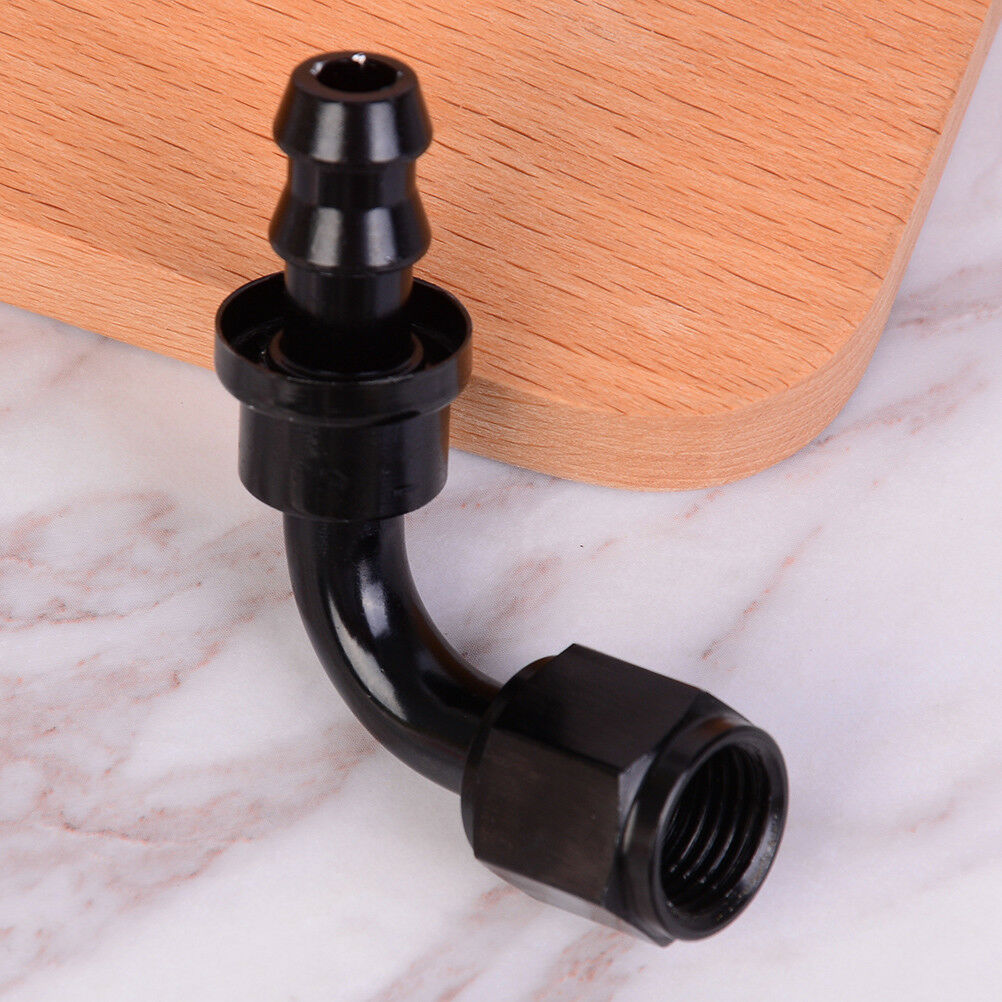 Black AN6 AN-6 90 degree push lock oil/fuel/gas line fittings hose adaptefwJ Kt