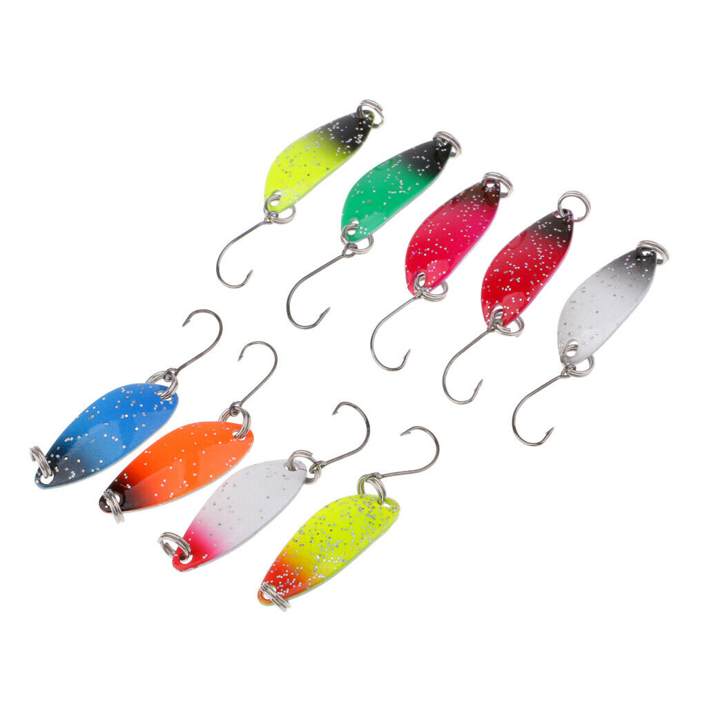 9Pcs Fishing Colorful Spoon Lures 3g Single Hook Metal Baits High Reflective