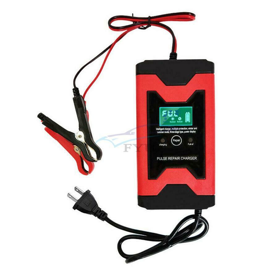 12V 4-100Ah Automatic Car Battery Intelligent Power Pulse Repair Charger EU Plug