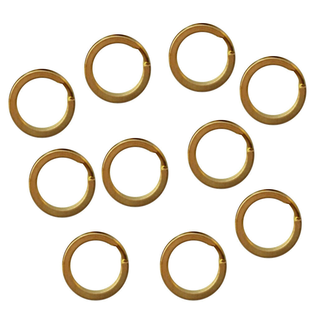 20 Pieces Brass Flat Round Split Key Chain Rings Key Holder Craft 20mm+15mm