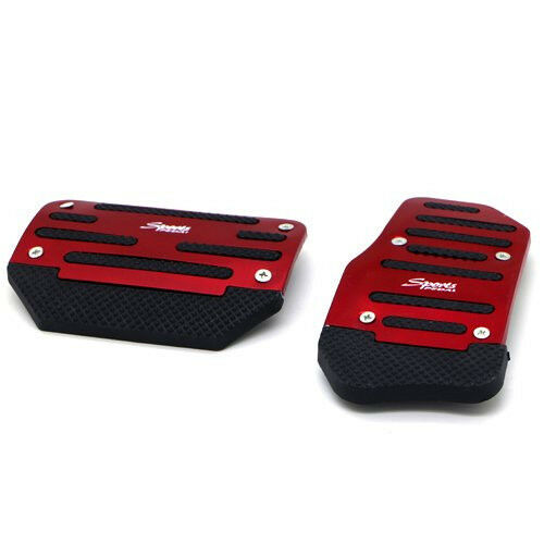 2Pcs Red Non-Slip Treadle Brake Accelerator Foot Pedal Pad For Automatic Car SUV